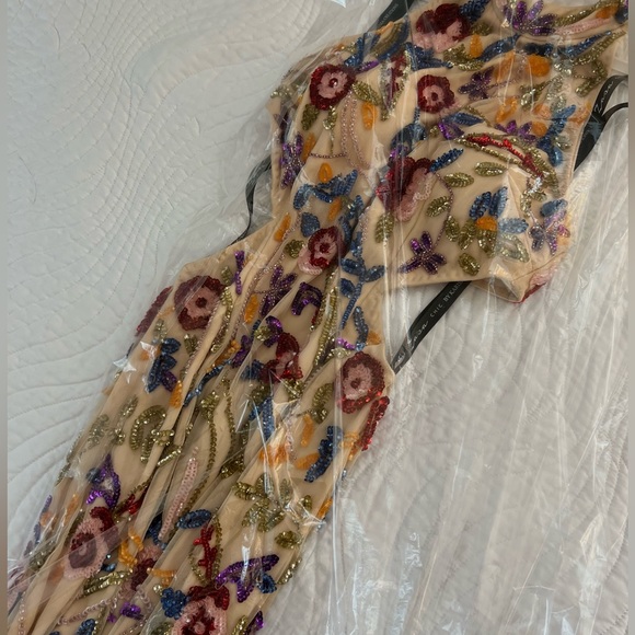 ZASA CHIC BY KARISHMA CREATIONS | Beaded Tulle | Nude-multicolored | open back - Picture 4 of 6